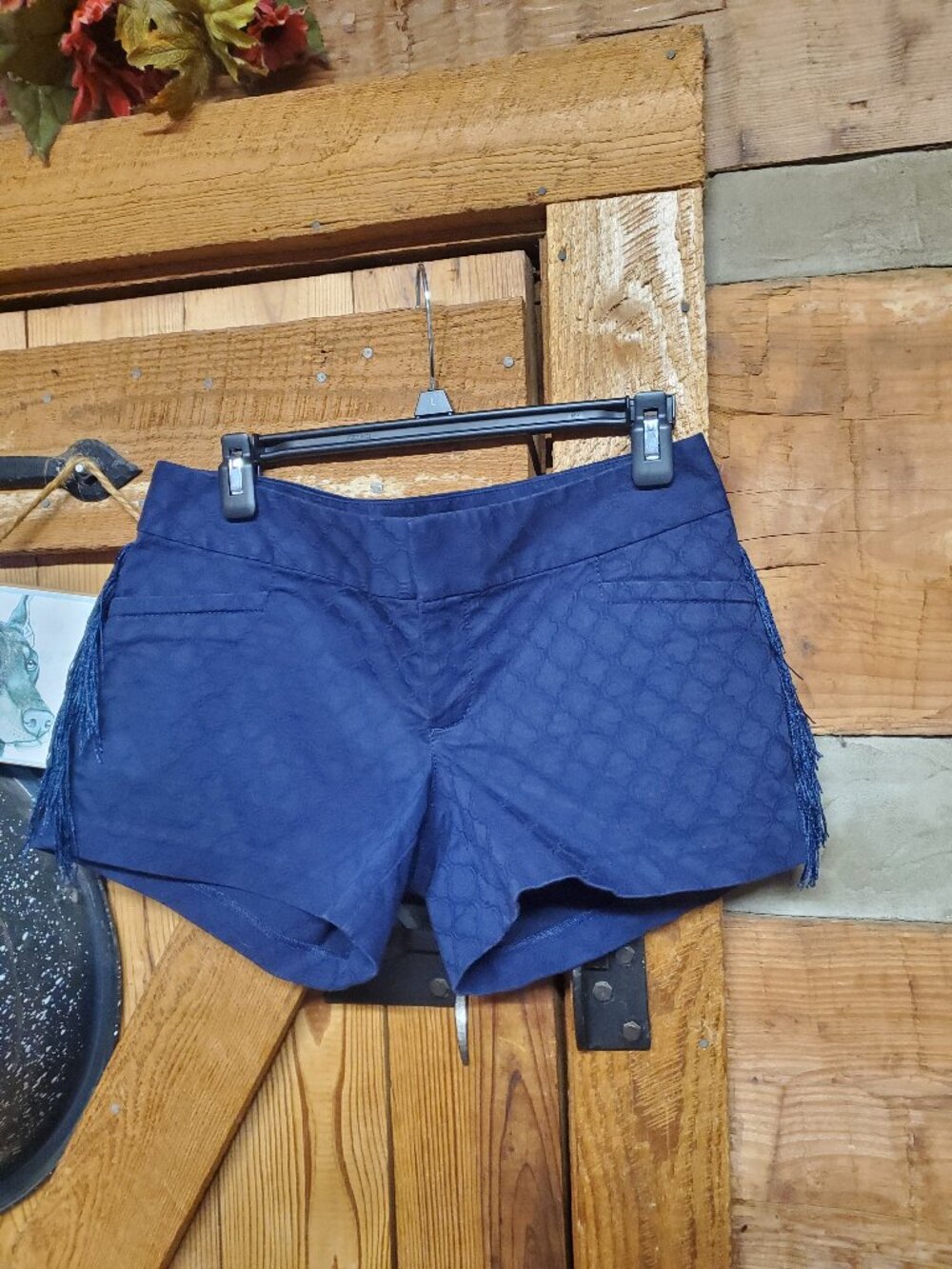 Lilly Pulitzer Ellie True Navy Fringe Jacquard Shorts Size 2